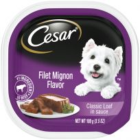 Cesar Soft Wet Dog Food Classic Loaf in Sauce Filet Mignon Flavor, 10179854, 3.5 OZ Pouch