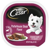 Cesar Soft Wet Dog Food Classic Loaf in Sauce Porterhouse Steak Flavor, 10179857, 3.5 OZ Pouch