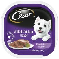 Cesar Soft Wet Dog Food Classic Loaf in Sauce Grilled Chicken Flavor, 10179859, 3.5 OZ Pouch