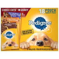 Pedigree CHOICE CUTS in Gravy Adult Soft Wet Dog Food Variety 12 Pack, 10197359, 3.97 LB Bag
