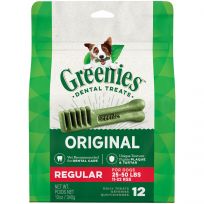 Greenies Original Natural Dental Care Dog Treats for Regular Dogs, 10197563, 12 OZ Bag