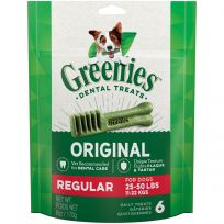 Greenies Original Natural Dental Care Dog Treats for Regular Dogs, 10197571, 6 OZ Bag