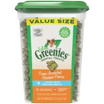 Greenies Adult Dental Cat Treats Oven Roasted Chicken Flavor, 10205252, 9.75 OZ Tub