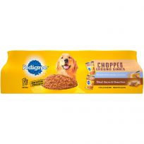 Pedigree Chopped Ground Dinner Adult Canned Soft Wet Dog Food Combo with Chicken, Liver & Beef 12 Pack, 10208648, 13.2 OZ Can