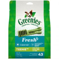 Greenies Natural Dog Dental Care Dog Treats Fresh Flavor for Teenie Dogs, 10217280, 12 OZ Bag