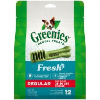 Greenies Natural Dog Dental Care Dog Treats Fresh Flavor for Regular Dogs, 10217282, 12 OZ Bag