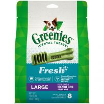 Greenies Natural Dog Dental Care Dog Treats Fresh Flavor for Large Dogs, 10217283, 12 OZ Bag