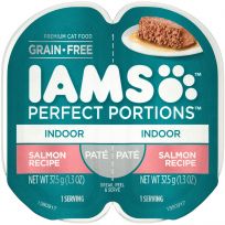 IAMS Indoor Adult Grain Free Wet Cat Food Paté Salmon Recipe, 10218588, 1.3 OZ Pouch