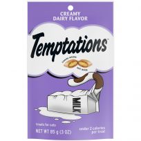 Temptations Classic Crunchy and Soft Cat Treats Creamy Dairy Flavor, E7230301, 3 OZ Bag