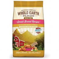 Whole Earth Farms Grain Free Small Breed Recipe with Chicken & Turkey, 8855446, 4 LB Bag