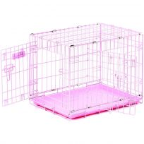 Precision Pet 2 Door Dog Crate, 7011332D, Pink, 24 IN x 18 IN x 19 IN