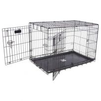 Petmate ProValu Double Door Wire Dog Crate, 7011272D, 24 IN x 19 IN x 18 IN