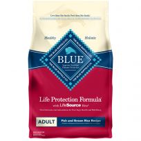 Blue Life Protection Formula Natural Adult Dry Food with  Fish & Brown Rice Recipe, 800166, 15 LB Bag