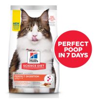 Hill's Science Diet Adult 1-6 Perfect Digestion Chicken, Barley & Whole Oats Recipe Dry Cat Food, 605511, 3.5 LB Bag