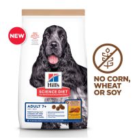 Hill's Science Diet Adult 7+ No Corn, Wheat or Soy Dry Dog Food, Chicken, 604938, 15 LB Bag