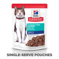 Hill's Science Diet Adult 7+ Cat Food, Tender Tuna Dinner, 604981, 2.8 OZ Bag