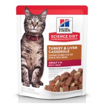 Hill's Science Diet Adult 1-6 Cat Food, Turkey & Liver, 604983, 2.8 OZ Bag
