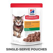 Hill's Science Diet Kitten Cat Food, Tender Chicken Dinner, 605143, 2.8 OZ Bag