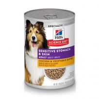 Hill's Science Diet Adult Sensitive Stomach & Skin Canned Dog Food, Chicken & Vegetable Entre, 603772, 12.8 OZ Can