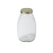 Little Giant Glass Jar, 2 LB, Case of 12 bottles with lids, HJAR32, 32 OZ