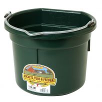 Little Giant Flat Back Plastic Bucket, Green, P8FBGREEN6, 8 Quart