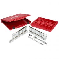 Milwaukee Tool 3/8 IN Drive Ratchet & Socket Set - SAE & Metric, 56-Piece., 48-22-9008