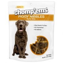 Chomp'ems Piggy Nibbles - Pig Ear Strips, 7N05187, 6.5 OZ Bag