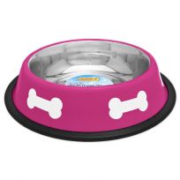 Ruffin' It 16 OZ Stainless Steel Bowl Pnk/Bones, 7N19217