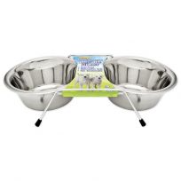 Ruffin' It Stainless Steel Double Diner Dog Bowl, 7N19432