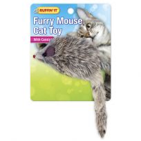Ruffin' It Cat Toy Med Fur Mouse with Catnip, 7N32054