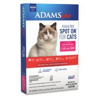 Adams Plus Flea & Tick Spot On for Cats GT, 5 LB and Up, 3 Month, 100538055/100543855