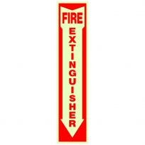 Hillman Adhesive Glow In The Dark Fire Extinguisher Sign, 840204, 4 IN x 18 IN