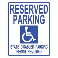 Hillman Handicapped Parking Sign, 842188, 19 IN x 15 IN