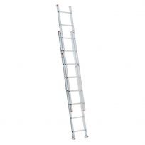 Werner Type III Silver Aluminum D-Rung Extension Ladder, D716-2, 16 FT