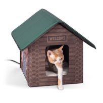 K&H Pet Products Outdoor Heated Kitty House Log Cabin, 100540673, 22 IN x 18 IN x 17 IN