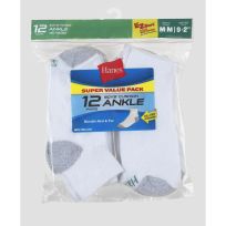 Hanes Boy's Cushion Ankle Socks, 12-Pack