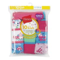 Hanes Girl's Cotton Tagless Briefs, 10-Pack
