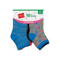Hanes Girl's Soft & Lightweight Ankle Socks, 10-Pack