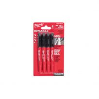 Milwaukee Tool Inkzall Ultra Fine Black Point Pens, 4-Pack, 48-22-3164