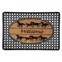 Aspinwall Welcome Horses Beveled Ring Mat, IM20X30RING-WH, 20 IN x 30 IN