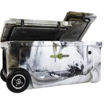 Wyld Gear Dual-Compartment Insulated Cooler with Wheels & Tap Kit! Aerator Port Kit & Rod Holder, HC75-17P, 75 Quart