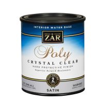 Zar Interior Water Base Polyurethane, Crystal Clear, Satin, 32512, 1 Quart