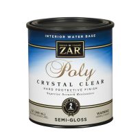 Zar Interior Water Base Poly, Crystal Clear, Semi-Gloss, 34512, 1 Quart