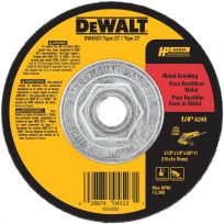 DEWALT High Performance Metal Grinding Wheel 4-1/2-In X 1/4-In, DW4523