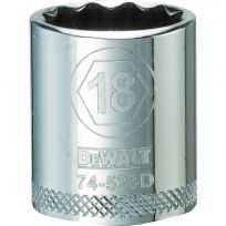 DEWALT 12-Point 3/8 IN Drive Socket, DWMT74523OSP, 18 mm