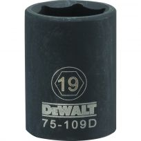 DEWALT 6-Point 1/2 IN Drive Impact Socket, DWMT75109OSP, 19 mm