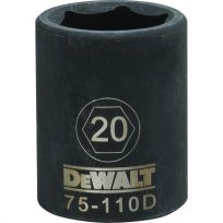 DEWALT 6-Point 1/2 IN Drive Impact Socket, DWMT75110OSP, 20 mm