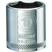 DEWALT 6-Point 3/8 IN Drive Socket, DWMT86314OSP, 19 mm