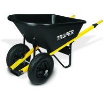 Tru Tough Steel Handles 6 Cu FT Poly Tray Wheelbarrow, 33412