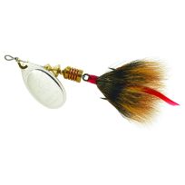 Mepps Aglia - Dressed Treble Silver Blade with Brown Tail #3 (1/6 OZ), B2ST S-BR
